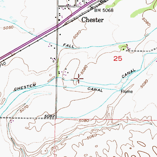 Topographic Map of Chester Canal, ID