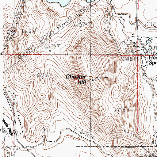 Topographic Map of Chester Hill, ID