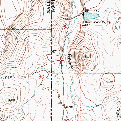 Topographic Map of Chicken Creek, ID