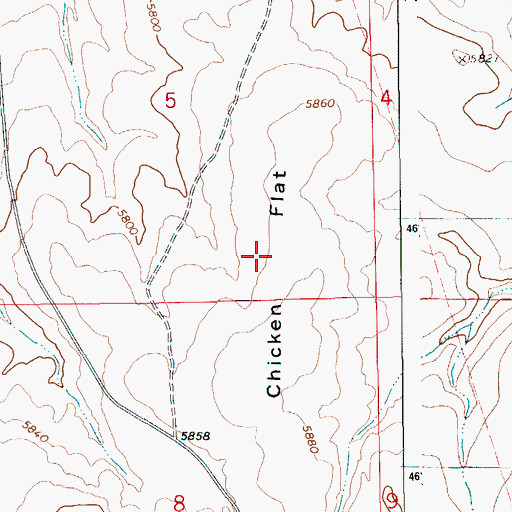 Topographic Map of Chicken Flat, ID