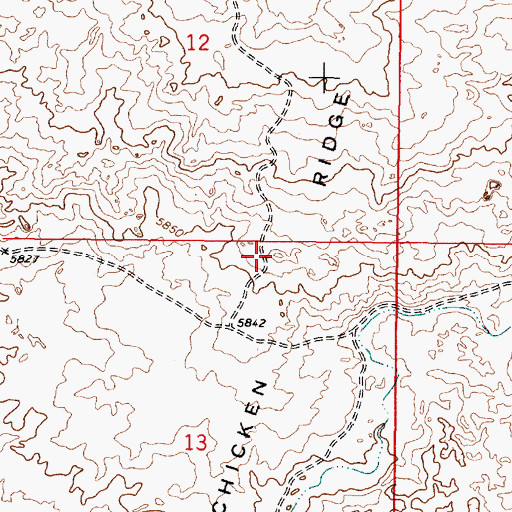Topographic Map of Chicken Ridge, ID