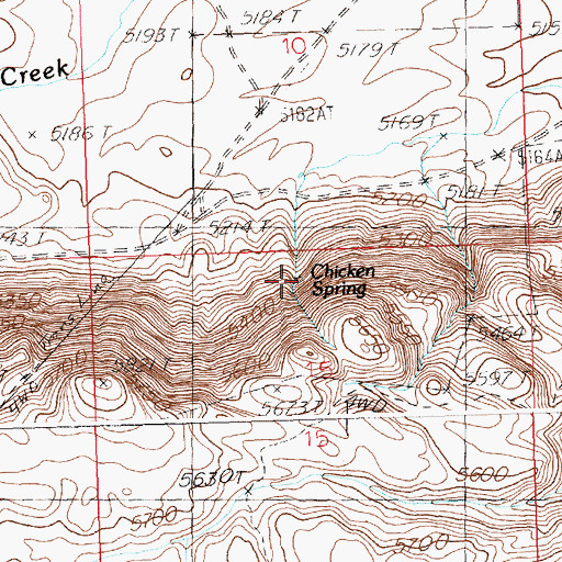 Topographic Map of Chicken Spring, ID