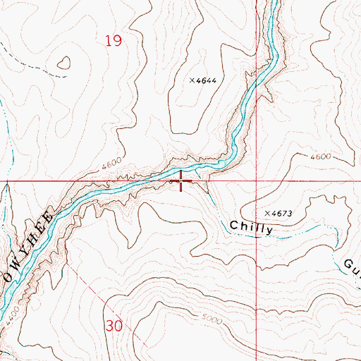 Topographic Map of Chilly Gulch, ID