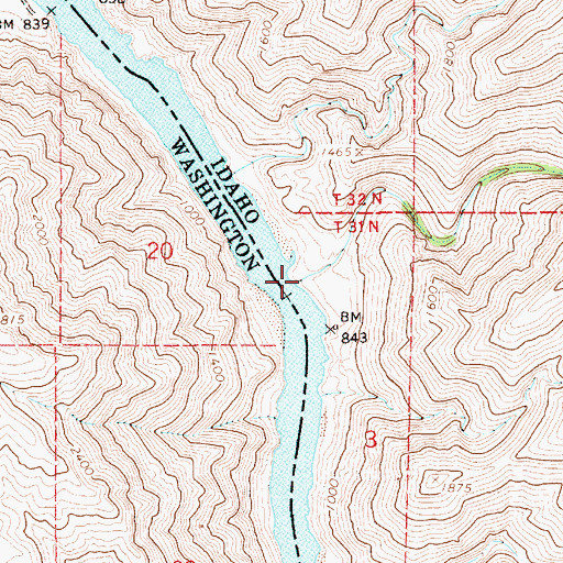 Topographic Map of Chimney Creek, ID