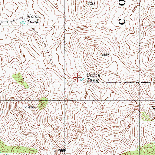 Topographic Map of Cajon Tank, AZ