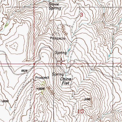 Topographic Map of China Flat, ID