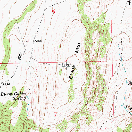 Topographic Map of China Mountain, ID
