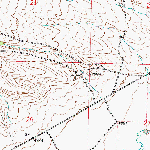 Topographic Map of Chokecherry Canyon, ID