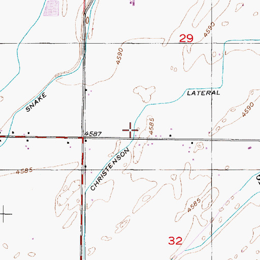 Topographic Map of Christenson Lateral, ID