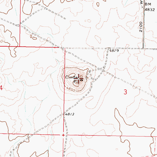 Topographic Map of Cinder Pit, ID