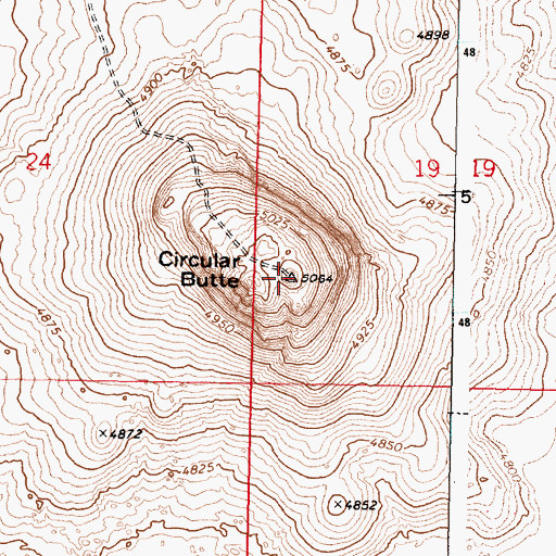Topographic Map of Circular Butte, ID