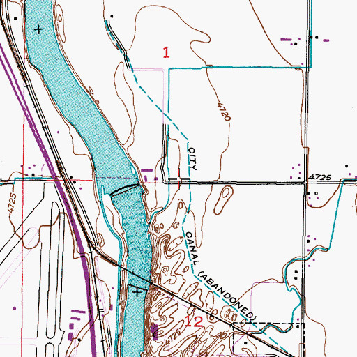 Topographic Map of City Canal, ID