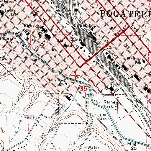 Topographic Map of City Creek, ID