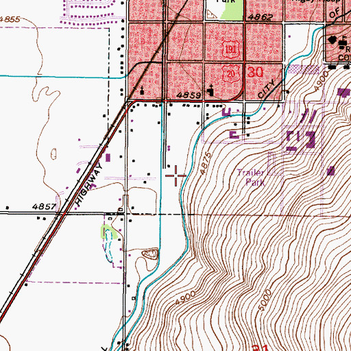Topographic Map of City of Rexburg Ditch, ID