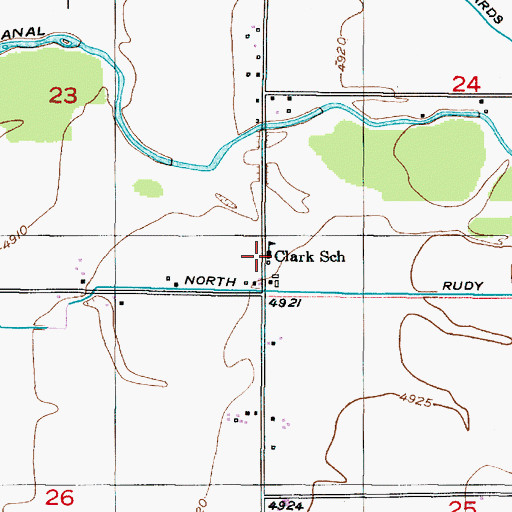 Topographic Map of Clark School, ID