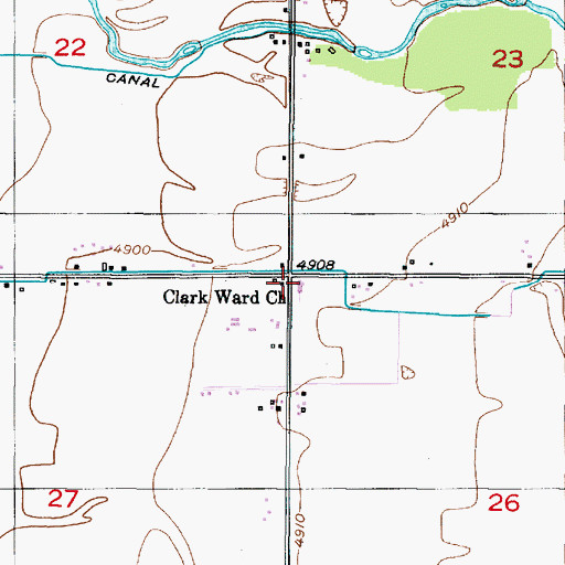 Topographic Map of Clark Ward Church, ID
