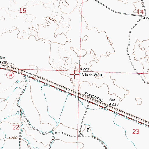 Topographic Map of Clark Well, ID