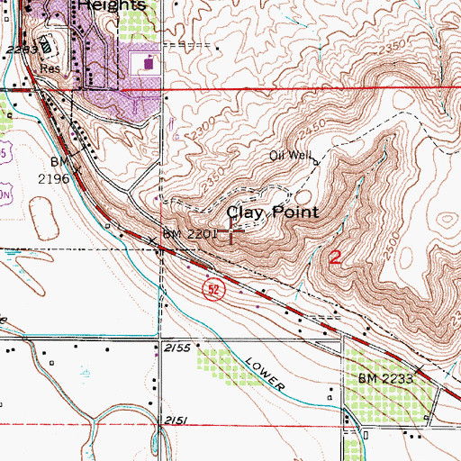 Topographic Map of Clay Point, ID