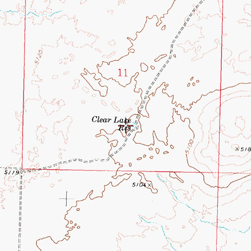 Topographic Map of Clear Lake Reservoir, ID