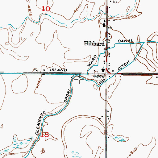 Topographic Map of Clements Spori Ditch, ID