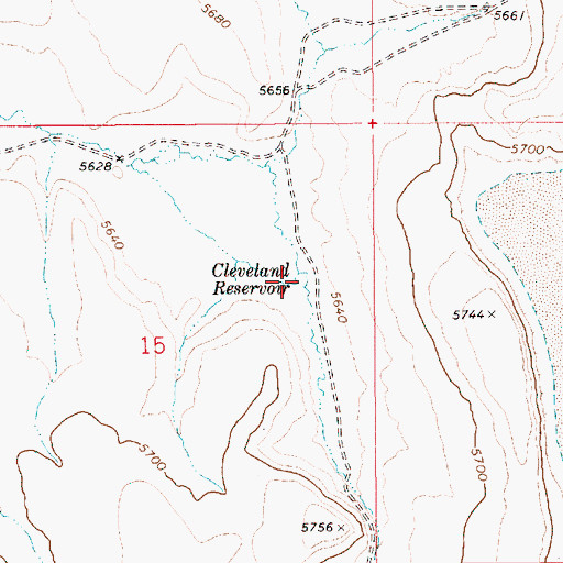 Topographic Map of Cleveland Reservoir, ID