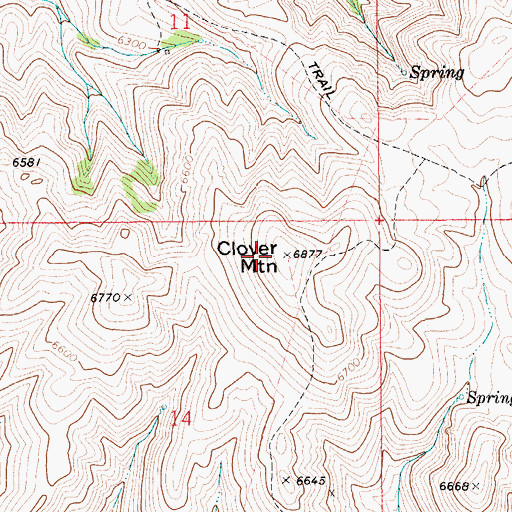 Topographic Map of Clover Mountain, ID