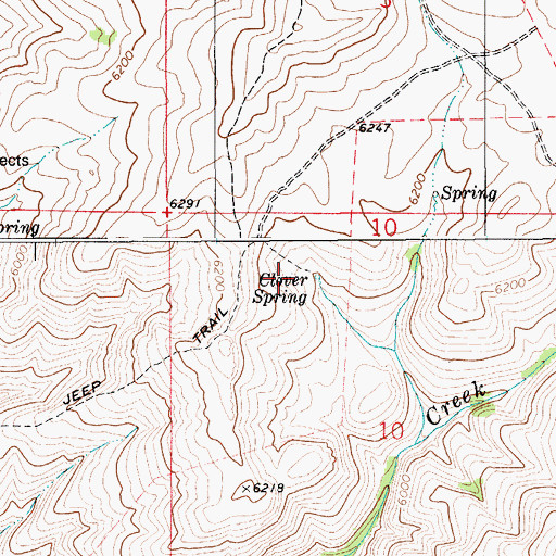 Topographic Map of Clover Spring, ID
