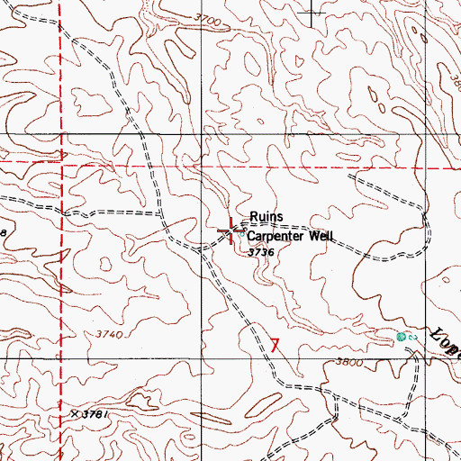 Topographic Map of Carpenter Well, AZ