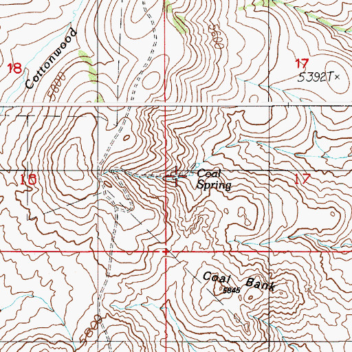 Topographic Map of Coal Spring, ID
