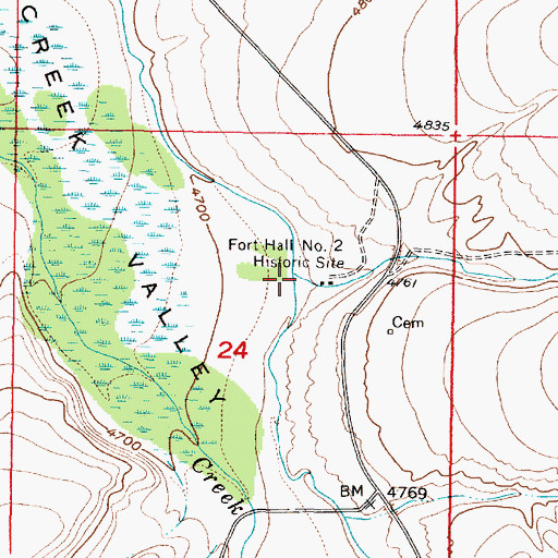 Topographic Map of Cold Creek, ID