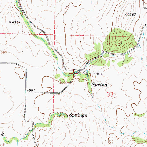 Topographic Map of Cold Creek Canyon, ID