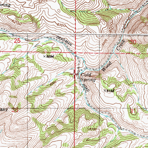 Topographic Map of Cold Spring, ID