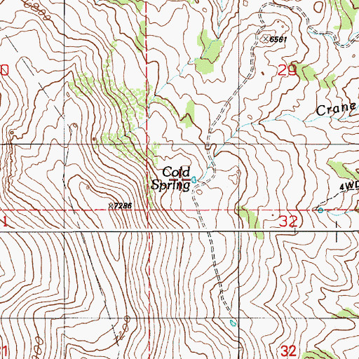 Topographic Map of Cold Spring, ID