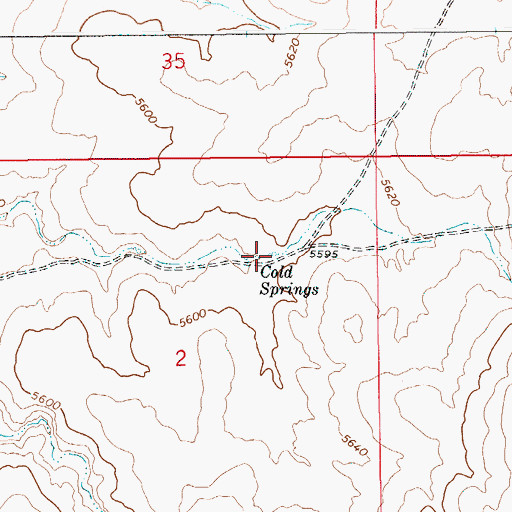 Topographic Map of Cold Springs, ID