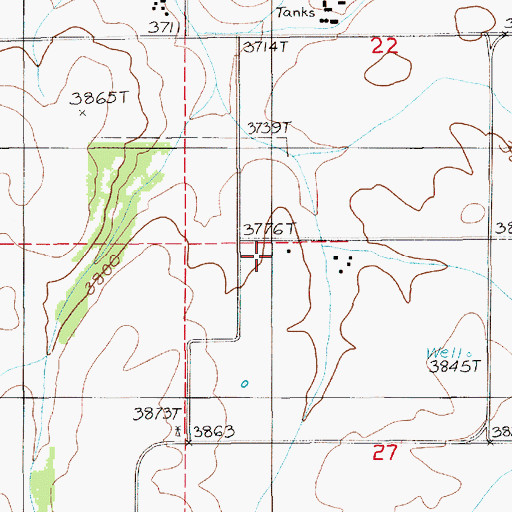 Topographic Map of Coldsprings School, ID