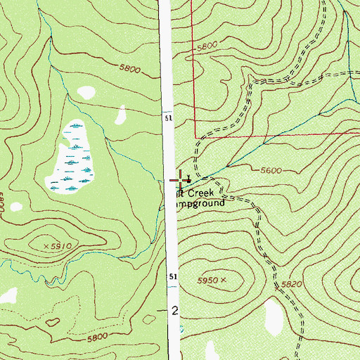 Topographic Map of Colt Creek Campground, ID