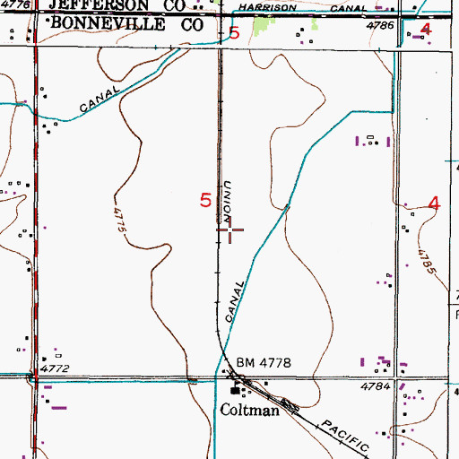 Topographic Map of Coltman, ID