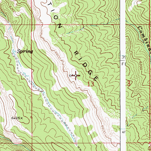 Topographic Map of Combination Ridge, ID