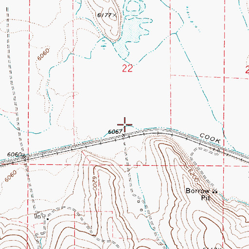 Topographic Map of Cook Canal, ID