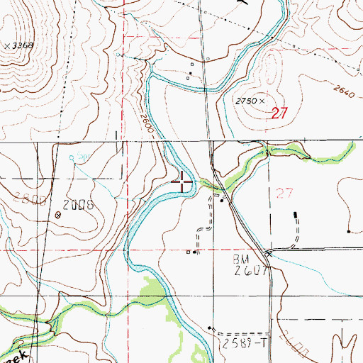 Topographic Map of Coon Creek, ID