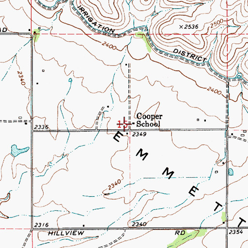 Topographic Map of Cooper School, ID