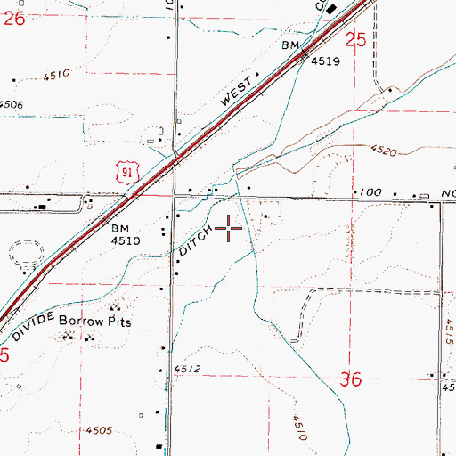 Topographic Map of Corbett Slough Canal, ID