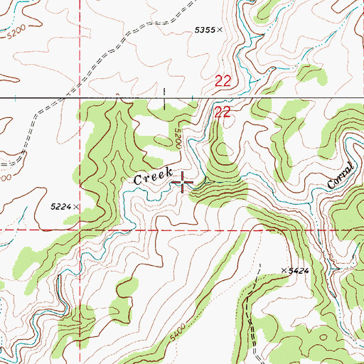 Topographic Map of Corral Creek, ID