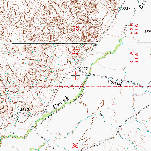 Topographic Map of Corral Creek, ID