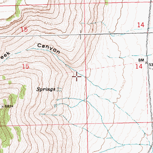 Topographic Map of Corral Creek Canyon, ID
