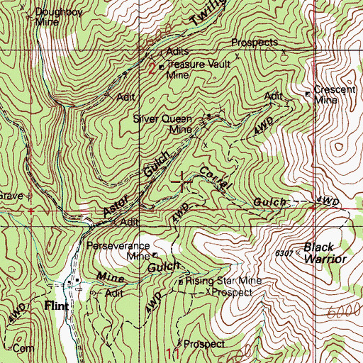 Topographic Map of Corral Gulch, ID