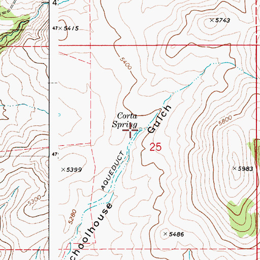 Topographic Map of Corta Spring, ID