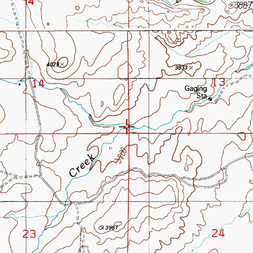 Topographic Map of Cottle Creek, ID
