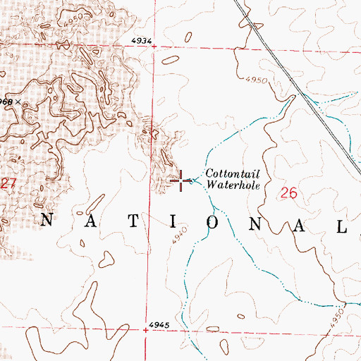 Topographic Map of Cottontail Waterhole, ID