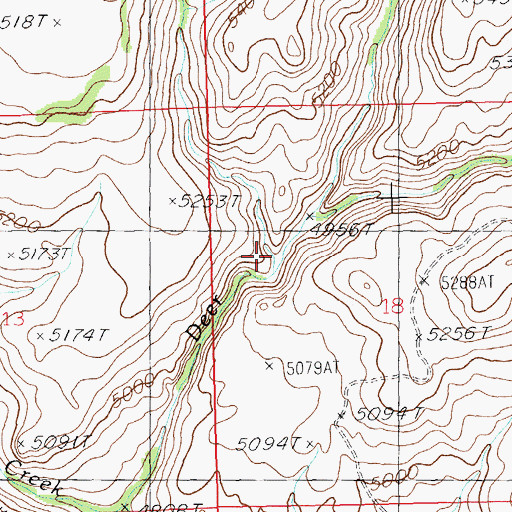 Topographic Map of Cottonwood Creek, ID